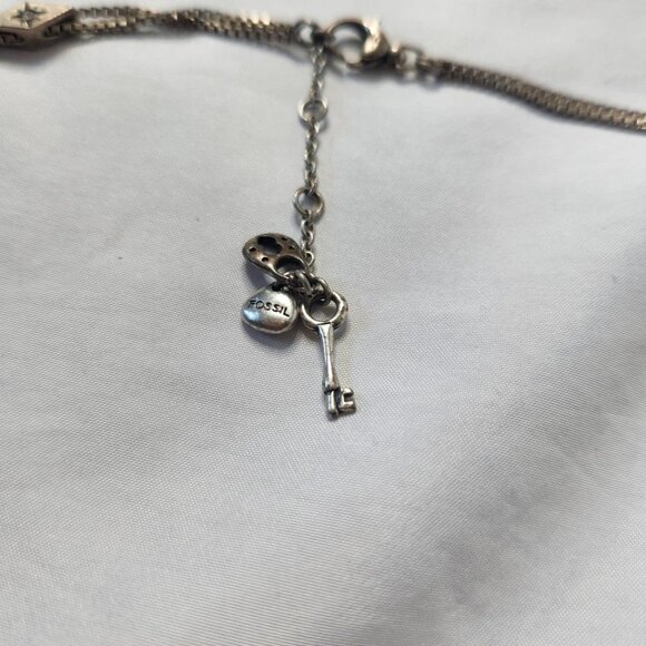 Fossil Silvertoned Layered Necklace - Picture 2 of 3